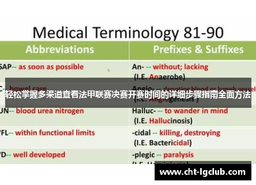 轻松掌握多渠道查看法甲联赛决赛开赛时间的详细步骤指南全面方法